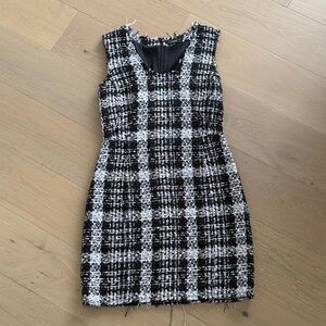 Theory Black and White Checkered Mini Dress